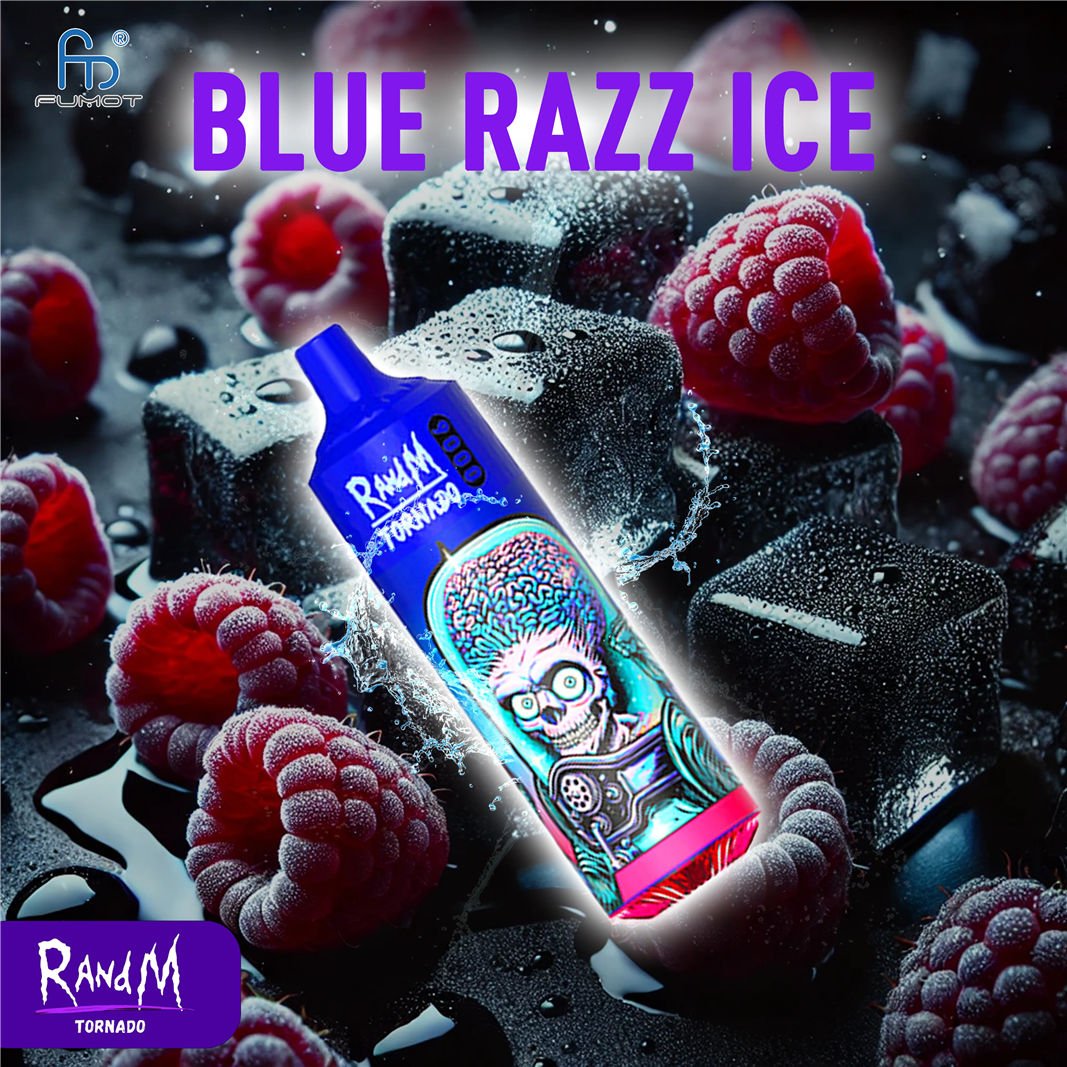 Blue Razz Ice RandM Tornado Vape 9000 pvitrt9000